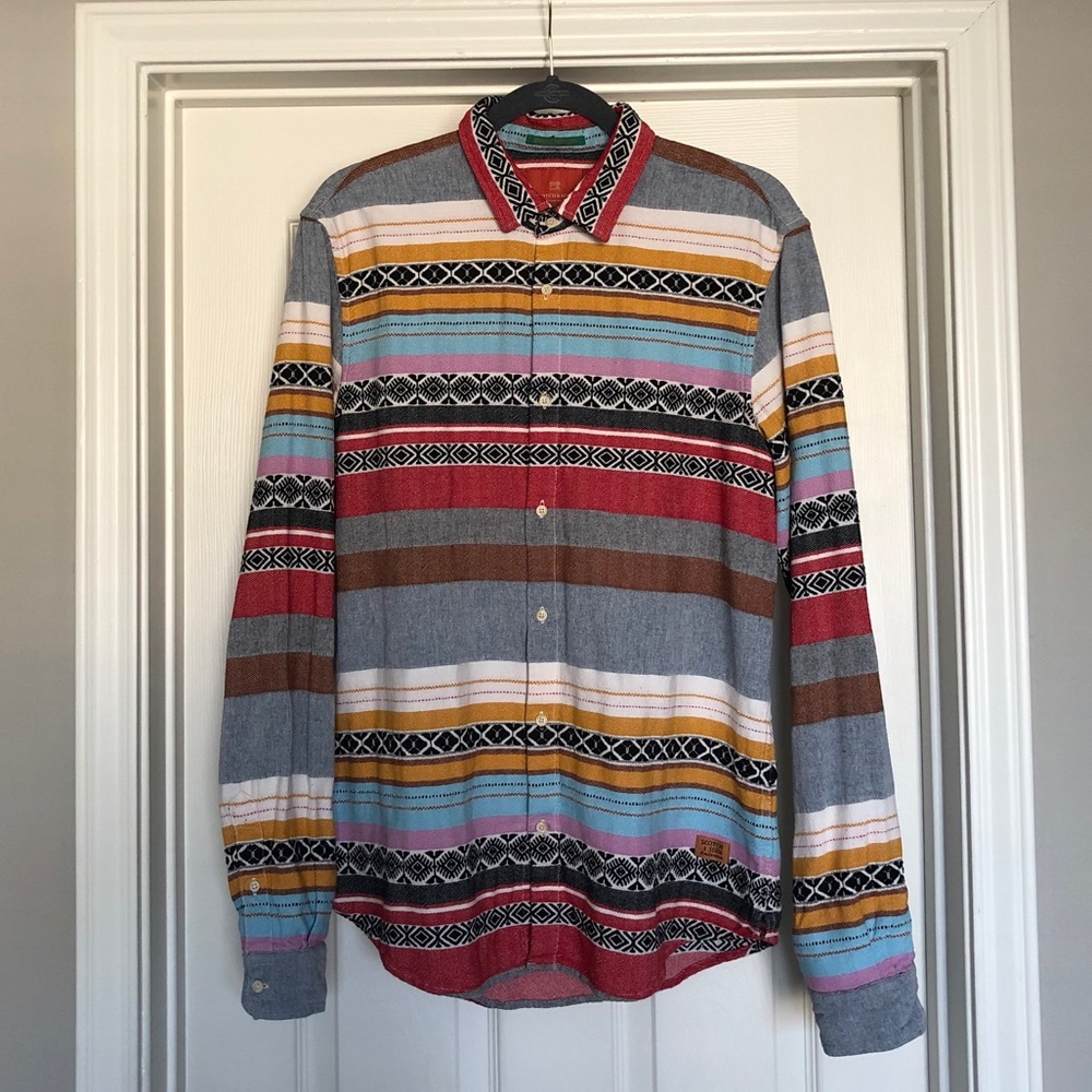 NEW Men’s Scotch & Soda Patterned Button Up Shirt